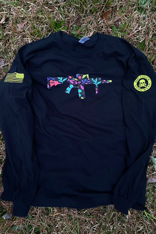 DL Purrrrdy Flowers Long-Arm T